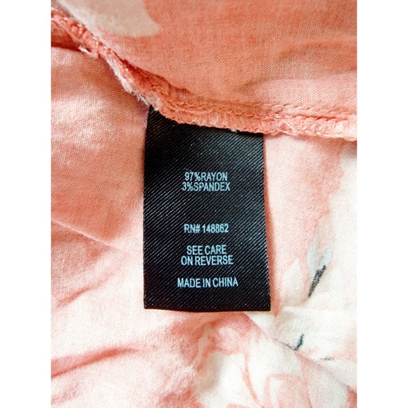 Torrid 3 Blouse Flutter Sleeve Baby Doll Pink Floral Gathered Waist‎ Tunic 3X - Picture 8 of 8